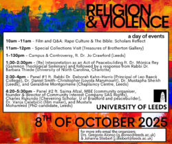 descripton and overview of events focused on religion and violence on 8 October