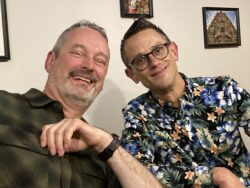 two men smiling
